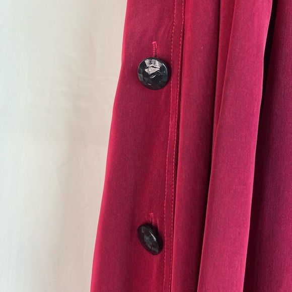 Leslie Faye vintaged cranberry red belted midi dress SZ 10 - Picture 8 of 10